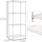 4 Tiers Shelf Metal Storage Shelves Wire Rack Closet Organizers - Image 3