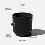 Veradek Round Black Plastic Planter Pots - Image 2
