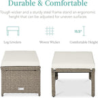 Best Choice Products Set of 2 Wicker Ottomans, Additional Seating, Side Table - Image 2