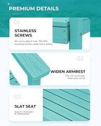SERWALL 7-Piece Patio Table Set, Outdoor HDPE Dining Furniture - Image 3