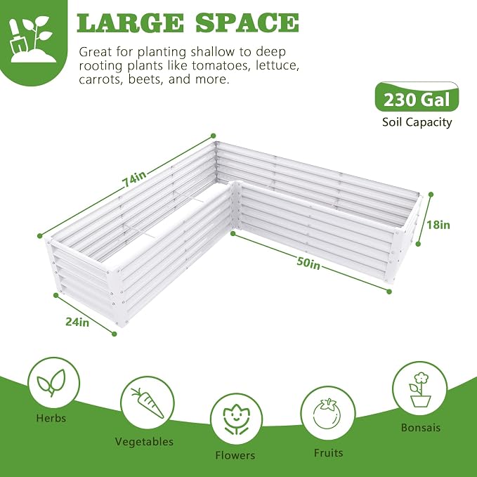A ANLEOLIFE 8-Pack 8X4X1.5ft & 74x74x18 in Deep Root Galvanized Raised Garden - Image 5