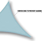 SUNNY GUARD Waterproof Sun Shade Sail 12' x 12' x 12' Sky Blue Triangle UV - Image 4