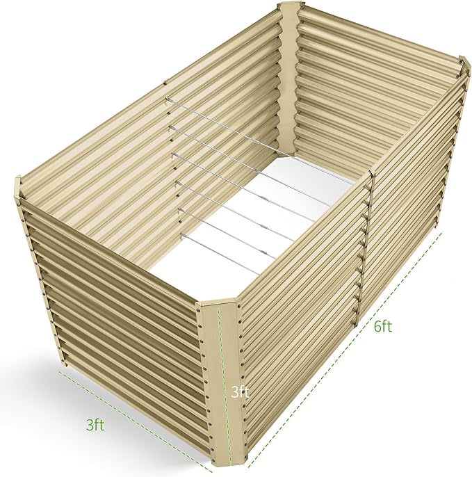 Land Guard 6x3x3ft Rectangular Galvanized Raised Garden Beds, Large-Capacity - Image 2