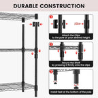 Xcity Storage Shelves, 5 Tier Heavy Duty Metal Shelving Unit, 2000 LBS Capacity - Image 6