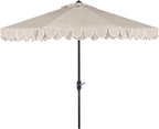 SAFAVIEH 9ft Outdoor Patio Umbrella, Auto Crank Tilt, UV Resistant by SAFAVIEH