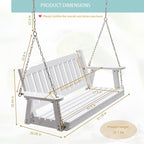 Anraja Wooden Porch Swing 2-Seater, Bench Swing - Image 3