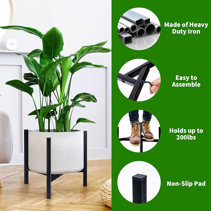 Airpark Plant Stand Indoor Adjustable, Metal Modern Plant Stand, Heavy Duty - Image 4
