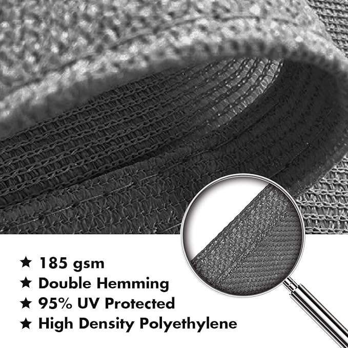 KANAGAWA 10'X12' Dark Gray Custom Size Sun Shade Sail Rectangle UV Block Canopy - Image 4