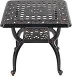Cast Aluminum Outdoor Side Table, Small Patio Table, Outdoor Coffee Tables - Image 5