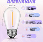 28 Pack S14 Bulbs for Outdoor String Lights, Shatterproof LED Replacement Bulbs - Image 4