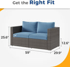 Wisteria Lane 2 Piece Patio Furniture Set of 2 Seats, Outdoor Wicker Patio - Image 3