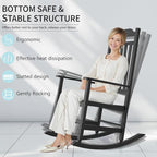 Patio Rocking Chair Outdoor Set of 4, Weather Resistant Poly Resin Oversized - Image 4
