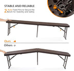 VINGLI 6 feet Plastic Folding Bench, Portable in/Outdoor Picnic Party Camping - Image 5