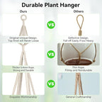 USLAI Macrame Plant Hanger Indoor Outdoor, Fits 4 to 15 Inch Pots, Strong - Image 2