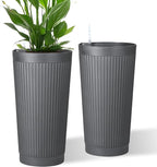 24in Tall Self-Watering Planters Set of 2 by PolarcoForgeco