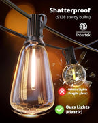 VIPAR Outdoor String Lights 60FT LED Patio Lights LED Waterproof - Image 5