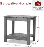 Stoog All-Weather Patio Side Table, 2-Tier Rectangular Outdoor Side Table - Image 3