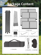 13 X 13FT Pop Up Gazebo, Canopy Tent, Gazebos on Clearance, Patio Folding Canopy - Image 8