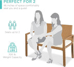 Best Choice Products Outdoor Bench 2-Person Wicker Garden Patio Benches Seating - Image 6
