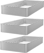 FRIZIONE 3pcs 8x4ft Galvanized Raised Garden Bed Outdoor, Above Ground Garden by FRIZIONE