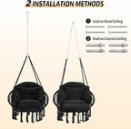 Macrame Hammock Hanging Swinging Chair - Image 5
