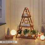 Wooden Plant Stand Indoor Outdoor, Christmas Tree Plant Shelf Indoor, 3 Tier - Image 5