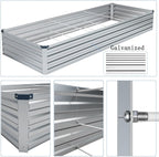 10×3×1FT Galvanized Raised Garden Bed Kit, Metal Planter Boxes, Large Outdoor - Image 3