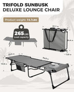 KingCamp Tanning Chair with Face Hole, Lounge Chairs Outdoor Folding Comfy - Image 2