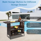 Outvita Outdoor Bar Counter Table, Patio Wicker bar Table - Image 5