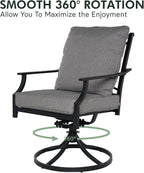 Grand patio Patio Dining Set for 2, E-Coated Outdoor Dining Set, 2 Swivel - Image 3