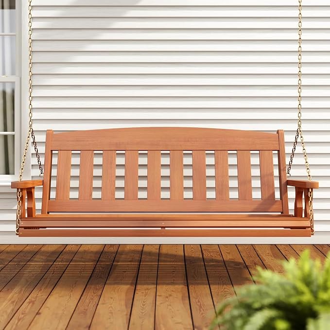 Amish Casual Heavy Duty Mission Treated Porch Swing, Semi-Solid Grey Stain - Image 2
