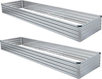 2 Pack 12x2x1FT Galvanized Raised Garden Bed Kit, Outdoor Metal Planter Box - Image 8