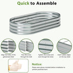 zizin 2 Pack Oval Galvanized Raised Garden Bed Kit 6x3x1ft Large Metal Planter - Image 7