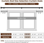 1” Diameter Matte Black Curtain Rods Itself is 30 to 90 inch, 1 Pack Fit 30-84 - Image 3