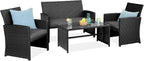 Best Choice Products 4-Piece Outdoor Wicker Patio Conversation Furniture Set by BestChoiceProducts