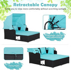 ORALNER Outdoor Daybed, 2-Person Wicker Patio Sofa - Image 4