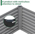 12x2x2FT Galvanized Raised Garden Bed Kit, Vegetable Plant Boxes-Rectangle - Image 6