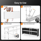 VINGLI 78" Portable Bar Table, 2-Tier Shelves, Mobile Bar Table - Image 5