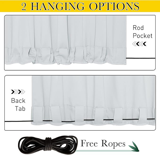 NICETOWN 2 Panels Outdoor Curtains Waterproof - Image 4