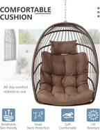 SWITTE Egg Chair Outdoor with Stand, Indoor Wicker Hanging Egg Swing Chair with - Image 6
