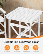 3-Piece Adirondack Chairs and Table Set, HDPE Patio Bar Sets, All Weather - Image 5