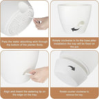 Plant Pots 10/9/8/7.5/7 Inch Self Watering Pots, Plastic Flower Pots, Nursery - Image 2