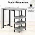Tangkula 43.5” Outdoor Bar Table, Wicker Bar Height Dining Table w/Tempered - Image 3