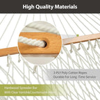 Outdoor Double Hammock with Hardwood Spreader Bars, Large Rope Hammock with - Image 5
