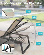 Aluminum Patio Chaise Lounge Set of 2 - Image 4