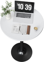 Flamaker Round Bistro Pub Table Modern Style Metal Base MDF Top Cocktail Bar - Image 4
