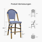 PURPLE LEAF French Counter Height Bar Stool Set of 2 25" Bamboo Print Finish - Image 6