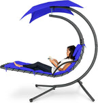 Best Choice Products Outdoor Hanging Curved Steel Chaise Lounge Chair Swing by BestChoiceProducts