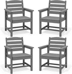 SERWALL Outdoor Dining Chairs Set of 4, All-Weather HDPE Patio Chair by SERWALL