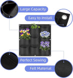 9 Pockets Hanging Planter Bags, Hanging Vertical Wall Mounted Plant Planting - Image 4